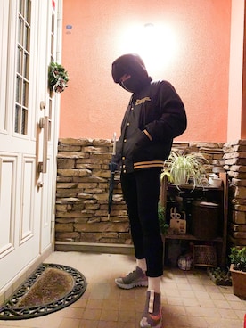 「GU（ジーユー）のアイテム（パンツ、ブラック系）」を使った、hijiriさん（メンズ）の冬コーディネート