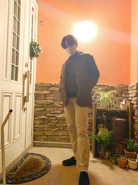 「GREGORY（グレゴリー）のGREGORY QUICK POCKET L (BLACK)（ボディバッグ/ウエストポーチ、ブラック系）」を使った、hijiriさん（メンズ）の冬コーディネート