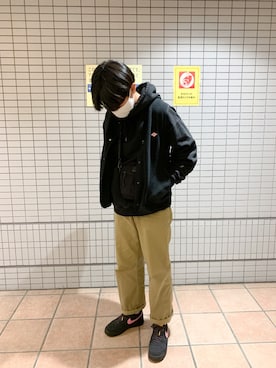 「GREGORY（グレゴリー）のアイテム（バッグ、ブラック系）」を使った、hijiriさん（メンズ）の冬コーディネート