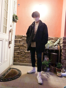 「アイテム（ダッフルコート）」を使った、hijiriさん（メンズ・175cm）の冬コーディネート
