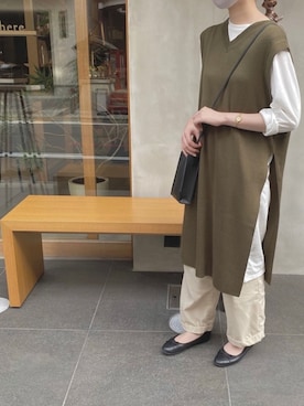 「CURRENT（カレント）のアイテム（パンツ）」を使った、も ぐさん（レディース・158cm）の秋コーディネート