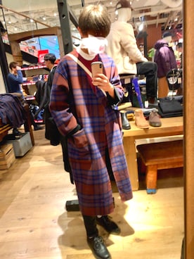 「HARE（ハレ）のアイテム（その他アウター、ブラウン系）」を使った、マッツーさん（メンズ・180cm）の春コーディネート