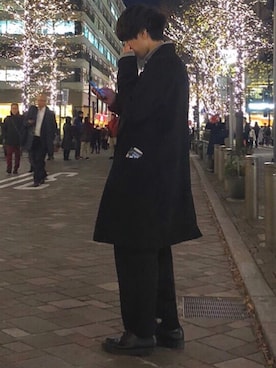 「Dr. Martens（ドクターマーチン）の［UNISEX/ユニセックス］Dr.Martens ドクターマーチン 3EYE GIBSON 1461 MONO 3ホール ギブソン シューズ（ドレスシューズ）」を使った、うささん（メンズ・175cm）の冬コーディネート