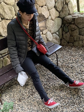 「Abercrombie&Fitch（アバークロンビーアンドフィッチ）のアイテム（ジャケット/アウター）」を使った、きほさん（レディース・157cm）の冬コーディネート