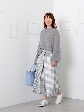 「ガウチョパンツ」｜NBB STAFF17さん（レディース・160cm）の冬コーディネート