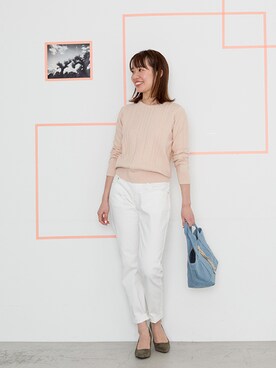「ミニトート」｜「アイテム（パンプス）」を使った、NBB STAFF17さん（レディース・160cm）の冬コーディネート