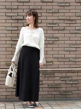 「ラップスカート」｜NBB STAFF17さん（レディース・160cm）の冬コーディネート