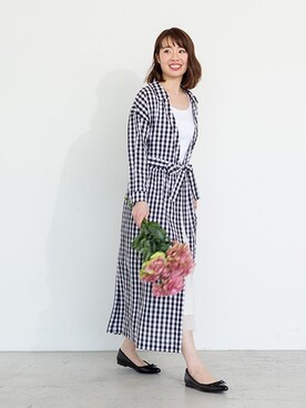 「NATURAL BEAUTY BASIC（ナチュラルビューティーベーシック）のアイテム（シャツワンピース）」を使った、NBB STAFF17さん（レディース・160cm）の春コーディネート