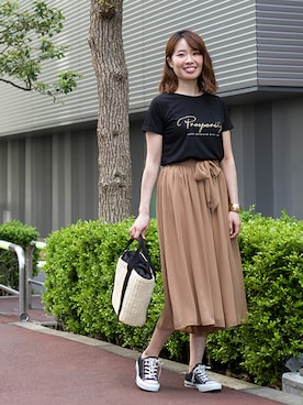 「アイテム（バングル/リストバンド）」を使った、NBB STAFF17さん（レディース・160cm）の夏コーディネート