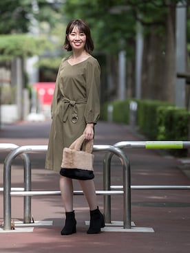 「NBB」｜「アイテム（ワンピース/ドレス）」を使った、NBB STAFF17さん（レディース・160cm）の秋コーディネート