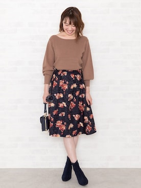 「NATURAL BEAUTY BASIC（ナチュラルビューティーベーシック）の【JJ 12月号掲載】Vキルトマルチウォレットショルダーバッグ（ショルダーバッグ）」を使った、NBB STAFF17さん（レディース・160cm）の秋コーディネート