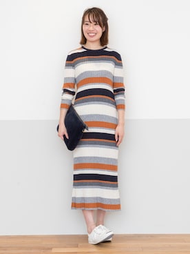 「おでかけ」｜「アイテム（ワンピース/ドレス）」を使った、NBB STAFF17さん（レディース・160cm）の秋コーディネート