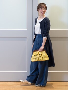 「NATURAL BEAUTY BASIC（ナチュラルビューティーベーシック）のアイテム（シャツワンピース）」を使った、NBB STAFF17さん（レディース・160cm）の冬コーディネート