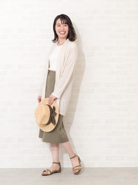 「ロングカーディガン」｜NBB STAFF17さん（レディース・160cm）の春コーディネート