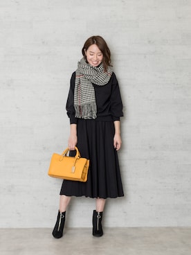 「ニットアップ」｜「アイテム（ブーツ）」を使った、NBB STAFF17さん（レディース・160cm）の冬コーディネート