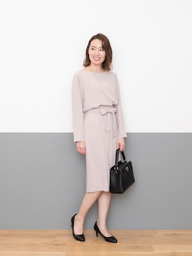 「NBB」｜「アイテム（ワンピース/ドレス）」を使った、NBB STAFF17さん（レディース・160cm）の冬コーディネート