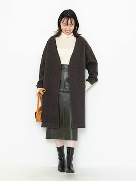 「NATURAL BEAUTY BASIC（ナチュラルビューティーベーシック）のアイテム（ステンカラーコート）」を使った、NBB STAFF17さん（レディース・160cm）の秋コーディネート