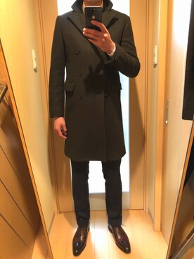 「HYSTERIC GLAMOUR（ヒステリックグラマー）のアイテム（トレンチコート）」を使った、LI：ONさん（メンズ・181cm）の冬コーディネート