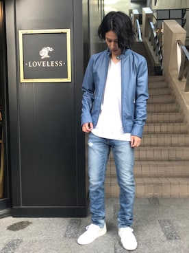 「RED CARD TOKYO（レッドカード）のアイテム」を使った、佐伯さん（メンズ・170cm）の秋コーディネート