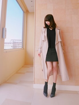 「31 Sons de mode（トランテアン　ソン　ドゥ　モード）のアイテム（トレンチコート）」を使った、nananyan♡さん（レディース・164cm）の冬コーディネート