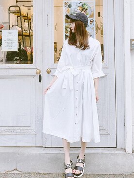 韓国ファッション K カンコクファッションシャープケイ のシャツワンピースを使った人気ファッションコーディネート Wear