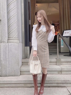 「バーバリー」｜「アイテム（ブーツ）」を使った、nananyan♡さん（レディース・164cm）の春コーディネート