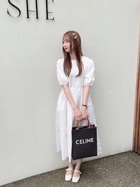 「セリーヌ」｜「アイテム（ワンピース/ドレス）」を使った、nananyan♡さん（レディース・164cm）の春コーディネート