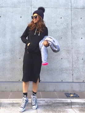 「DHOLIC（ディーホリック）のアイテム（その他アウター）」を使った、naaaamiさん（レディース・158cm）の冬コーディネート