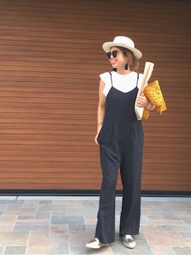 「titivate（ティティベイト）のアイテム（つなぎ/オールインワン）」を使った、naaaamiさん（レディース・158cm）の夏コーディネート