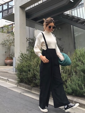 「JOURNAL STANDARD relume（ジャーナルスタンダード　レリューム）のアイテム（オールインワン・サロペット）」を使った、naaaamiさん（レディース・158cm）の冬コーディネート