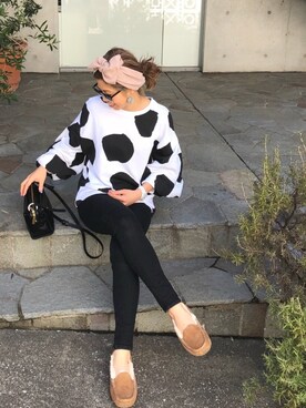 「袖ボリューム」｜「アイテム（スリッポン）」を使った、naaaamiさん（レディース・158cm）の春コーディネート