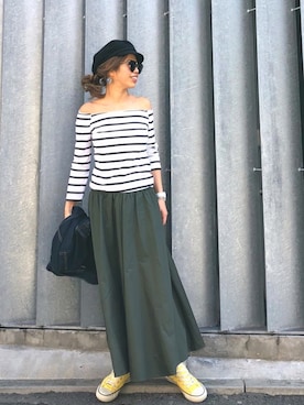 「BLACK BY MOUSSY（ブラックバイマウジー）のアイテム（ジャケット/アウター）」を使った、naaaamiさん（レディース・158cm）の春コーディネート