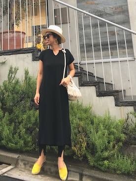 「TODAYFUL（トゥデイフル）のベンドフレームピアス（ピアス（両耳用））」を使った、naaaamiさん（レディース・158cm）の夏コーディネート