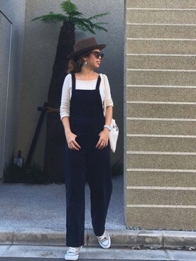 「ZARA（ザラ）のアイテム（オールインワン・サロペット）」を使った、naaaamiさん（レディース・158cm）の秋コーディネート
