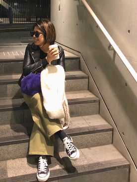 「JOURNAL STANDARD relume（ジャーナルスタンダード　レリューム）のアイテム（オールインワン・サロペット）」を使った、naaaamiさん（レディース・158cm）の冬コーディネート