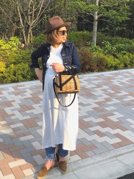 「BLACK BY MOUSSY（ブラックバイマウジー）のアイテム（ジャケット/アウター）」を使った、naaaamiさん（レディース・158cm）の春コーディネート