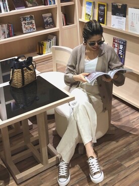 「CONVERSE（コンバース）の＜CONVERSE（コンバース）＞ALL STAR オールスター スニーカー ◆（スニーカー）」を使った、naaaamiさん（レディース・158cm）の夏コーディネート