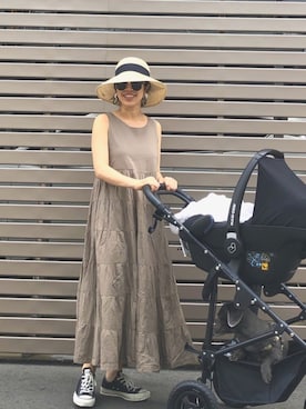 「アイテム（ヘアゴム、ホワイト系）」を使った、naaaamiさん（レディース・158cm）の夏コーディネート