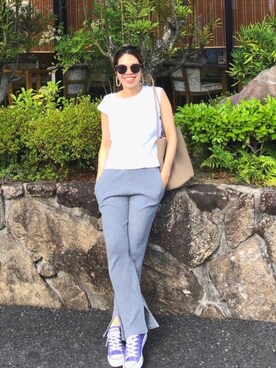 「BASE（ベース）のアイテム」を使った、naaaamiさん（レディース・158cm）の夏コーディネート