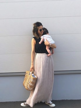 「BASE（ベース）のアイテム」を使った、naaaamiさん（レディース・158cm）の夏コーディネート