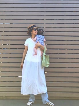「RED CHOP WORKS（レッドチョップワークス）のアイテム（ワンピース/ドレス）」を使った、naaaamiさん（レディース・158cm）の夏コーディネート
