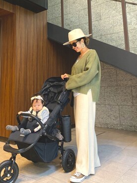 「ニットカーディガン」｜「アイテム（セットアップ）」を使った、naaaamiさん（レディース・158cm）の秋コーディネート