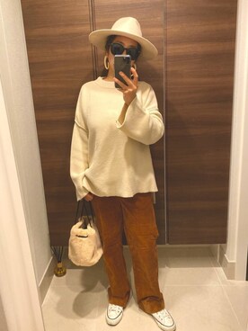 「RED CHOP WORKS（レッドチョップワークス）のアイテム（ジャケット/アウター）」を使った、naaaamiさん（レディース・158cm）の秋コーディネート