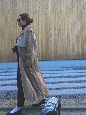 「白ソックス」｜「アイテム（サロペット/オーバーオール）」を使った、naaaamiさん（レディース・158cm）の冬コーディネート