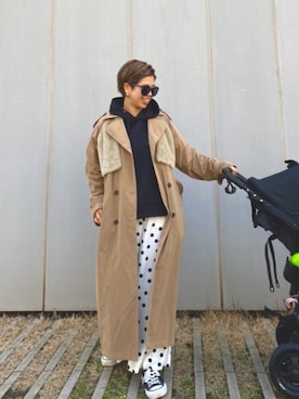 「NAF（ナフ）のアイテム」を使った、naaaamiさん（レディース・158cm）の冬コーディネート