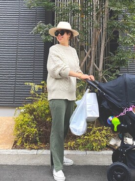 「ラフスタイル」｜「アイテム（セットアップ）」を使った、naaaamiさん（レディース・158cm）の冬コーディネート