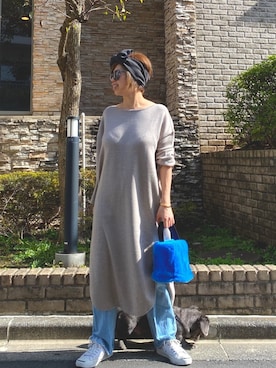 「ヘアバンド」｜「アイテム（チュニック）」を使った、naaaamiさん（レディース・158cm）の冬コーディネート