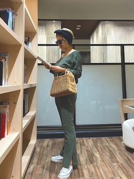「ヘアバンド」｜「アイテム（セットアップ）」を使った、naaaamiさん（レディース・158cm）の春コーディネート