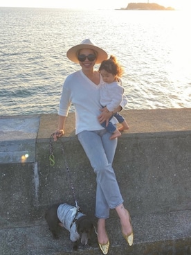 「BLACK BY MOUSSY（ブラックバイマウジー）のJAVA light gray denim<ジャワ ライトグレーデニム>（デニムパンツ）」を使った、naaaamiさん（レディース・158cm）の春コーディネート