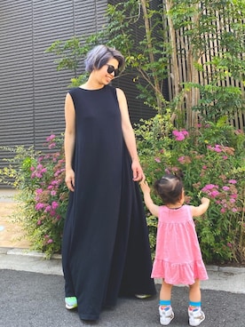「RED CHOP WORKS（レッドチョップワークス）のアイテム（ワンピース/ドレス）」を使った、naaaamiさん（レディース・158cm）の夏コーディネート